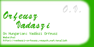 orfeusz vadaszi business card
