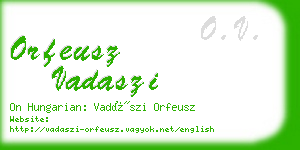 orfeusz vadaszi business card